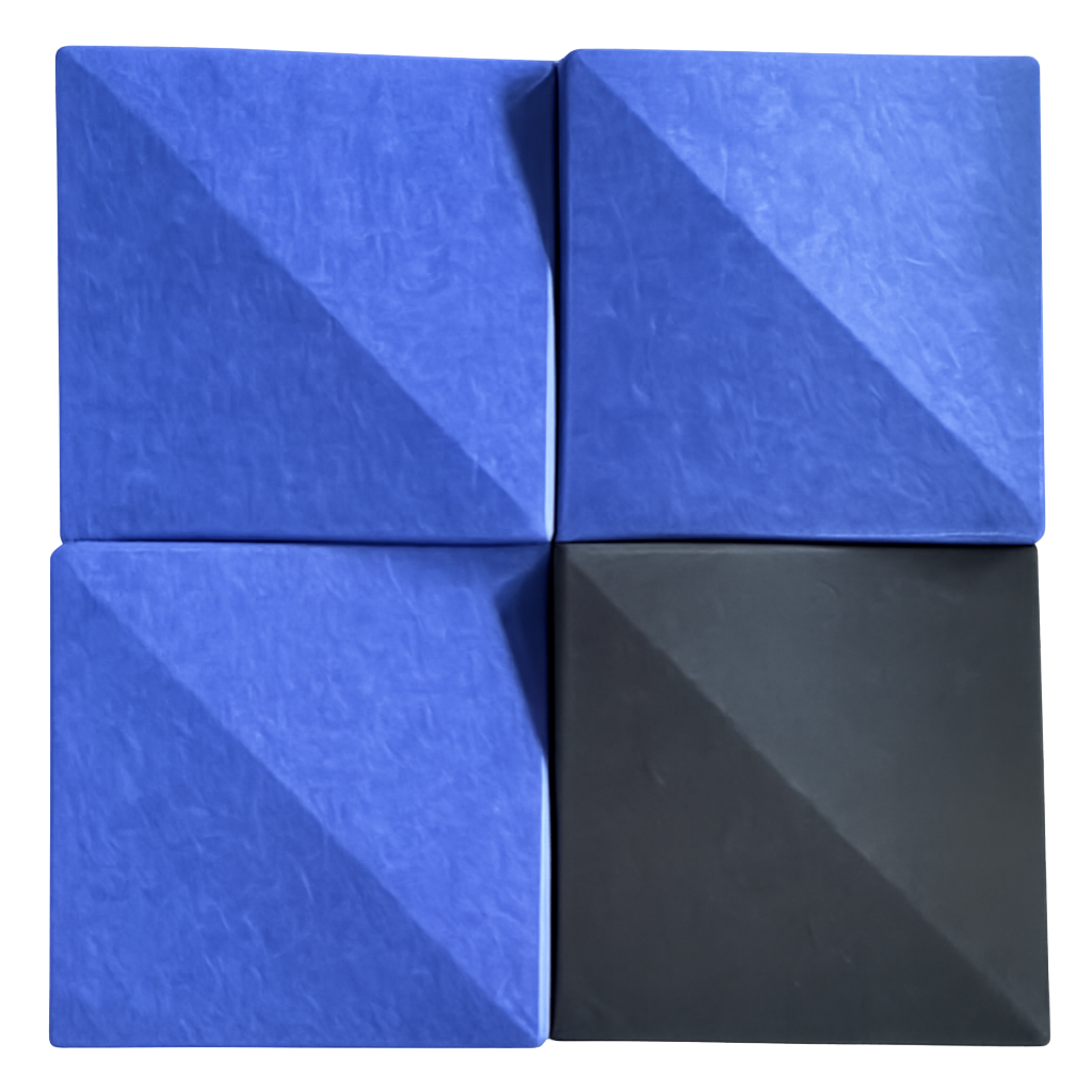 Panou acustic 3D PET 10 - SKY BLUE, BB, 300*300*28mm